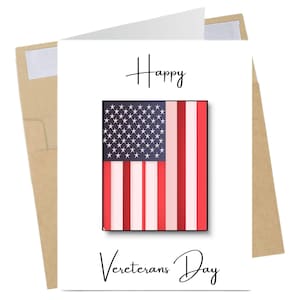 Veterans Day Greeting Card - Handmade Patriotic Card for Heroes