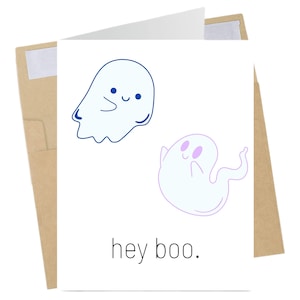 You&#39;re My Boo Card – Cute Ghost Pun Love Card, Funny Romantic Greeting for Husband, Wife, Boyfriend, Girlfriend – Blank Inside