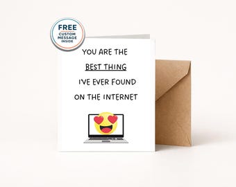 Funny Met Online Love Card - Thing Internet, Anniversary