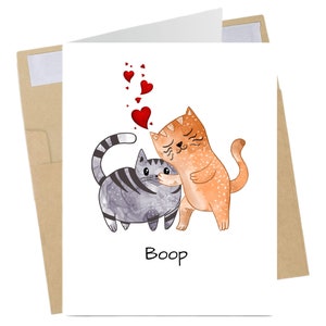 Cute Cat Love Card — Kitten Greeting Card for Animal Lovers, Girlfriend, Boyfriend, or Friend
