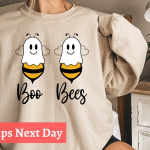 Boo Bees Funny Halloween Crewneck, Ghost Bees Halloween Sweatshirt, Cute Beekeeper Sweater, Fall Crewneck, Cute Bee Sweatshirt