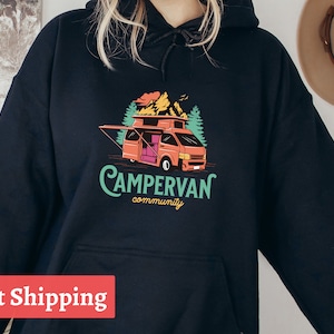 Campervan Community Hoodie, Outdoor Camping Hoodie, Van Life Hoodie, Adventure Hoodie, Cute Camping Hoodie