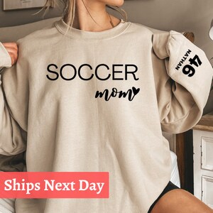 Custom Soccer Mom Crewneck, Custom Kid Name And Number, Soccer Mom Sweatshirt, Soccer Sweatshirt, Soccer Ball, Team Mascot Shirt