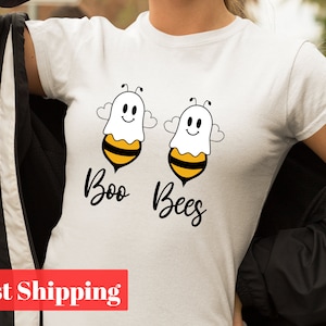 Boo Bees Funny Halloween Shirt, Ghost Bees Halloween Tee, Cute Beekeeper T-Shirt, Fall T-Shirt, Cute Bee Shirt, Halloween Gifts