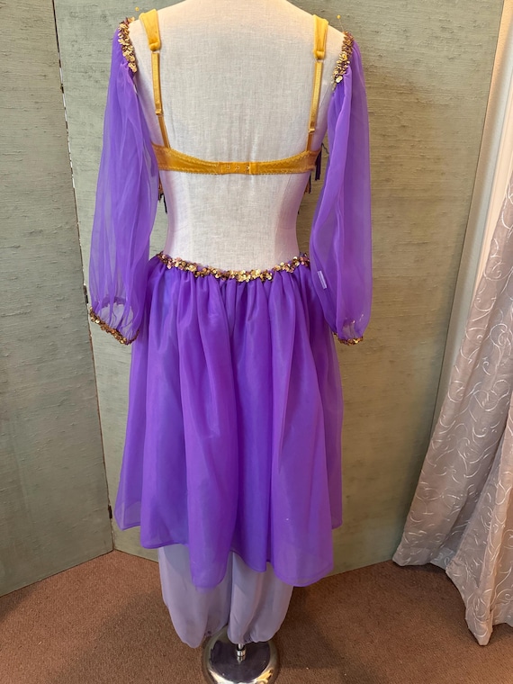 Arabian dance costume, 4 piece set in gold and purple - Gem