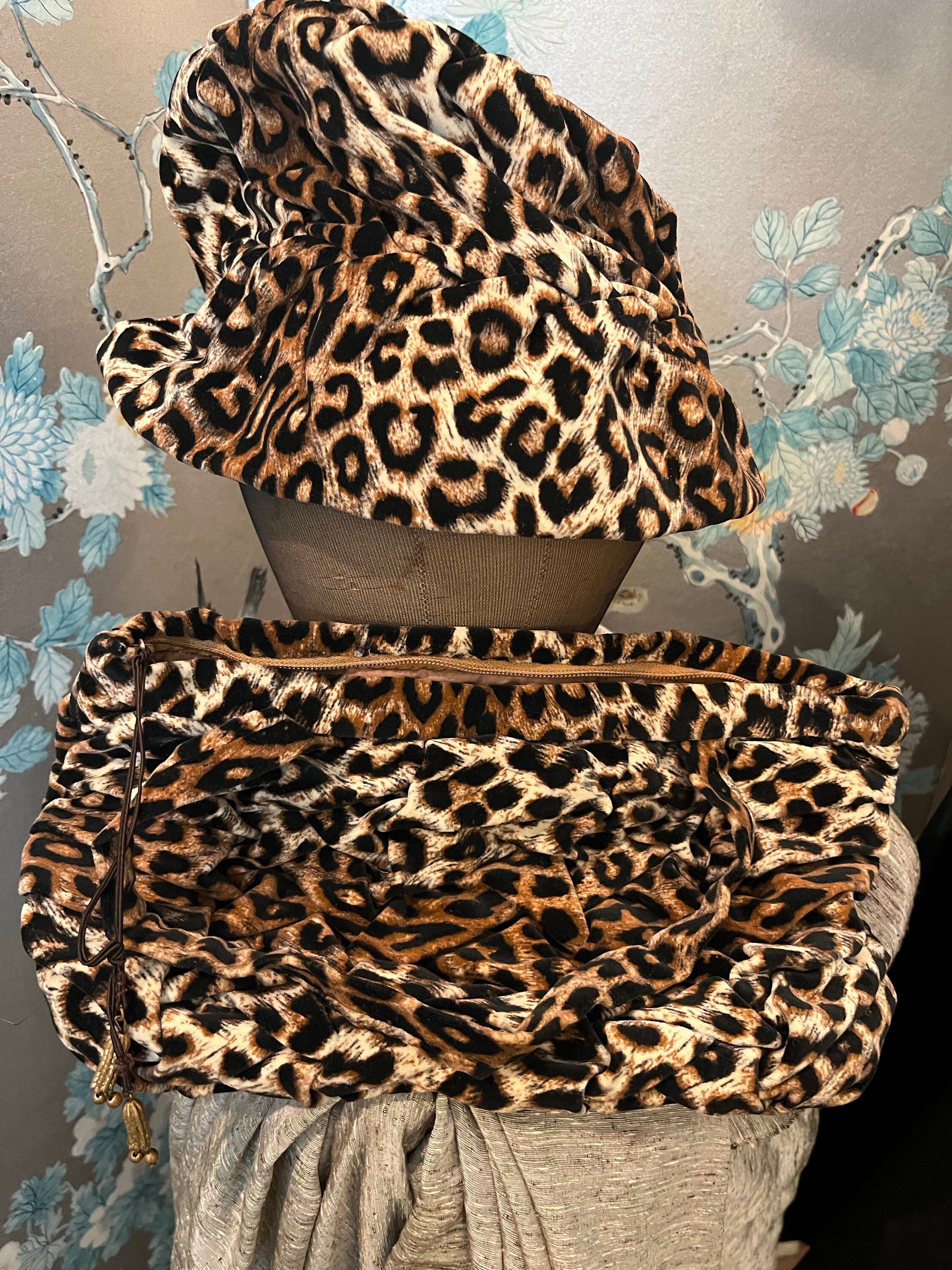 1960 Faux Leopard Set, Bucket Hat and Matching Purse - Etsy display picture 1