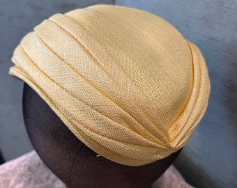 Sombrero de lino amarillo 1950