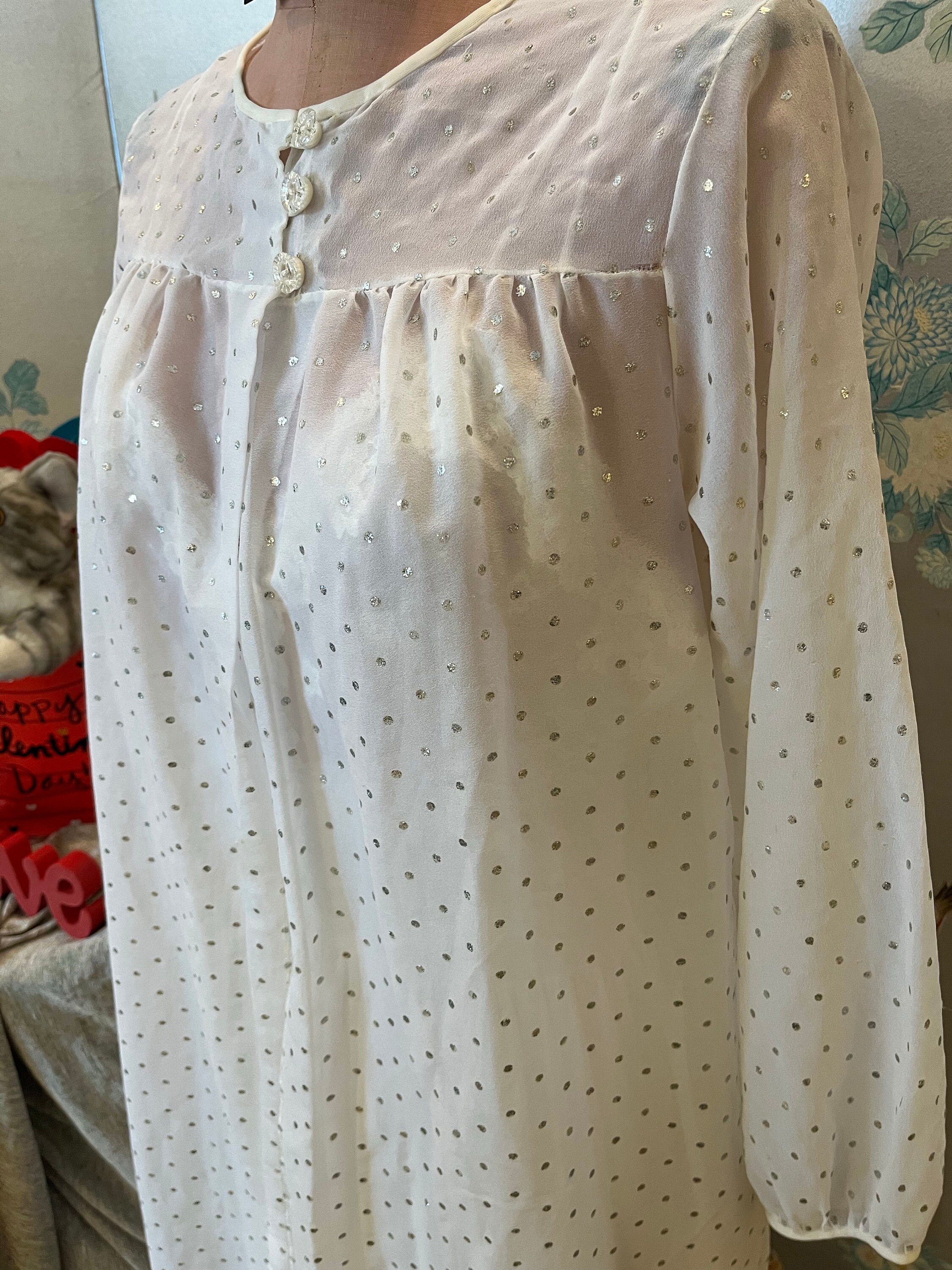 1960s White Nightgown and Peignoir Set main image 1