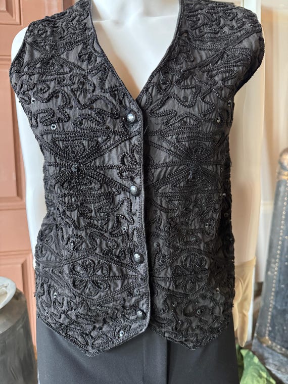 Tux Lady, black tux with crop Jacket and sequined… - image 6