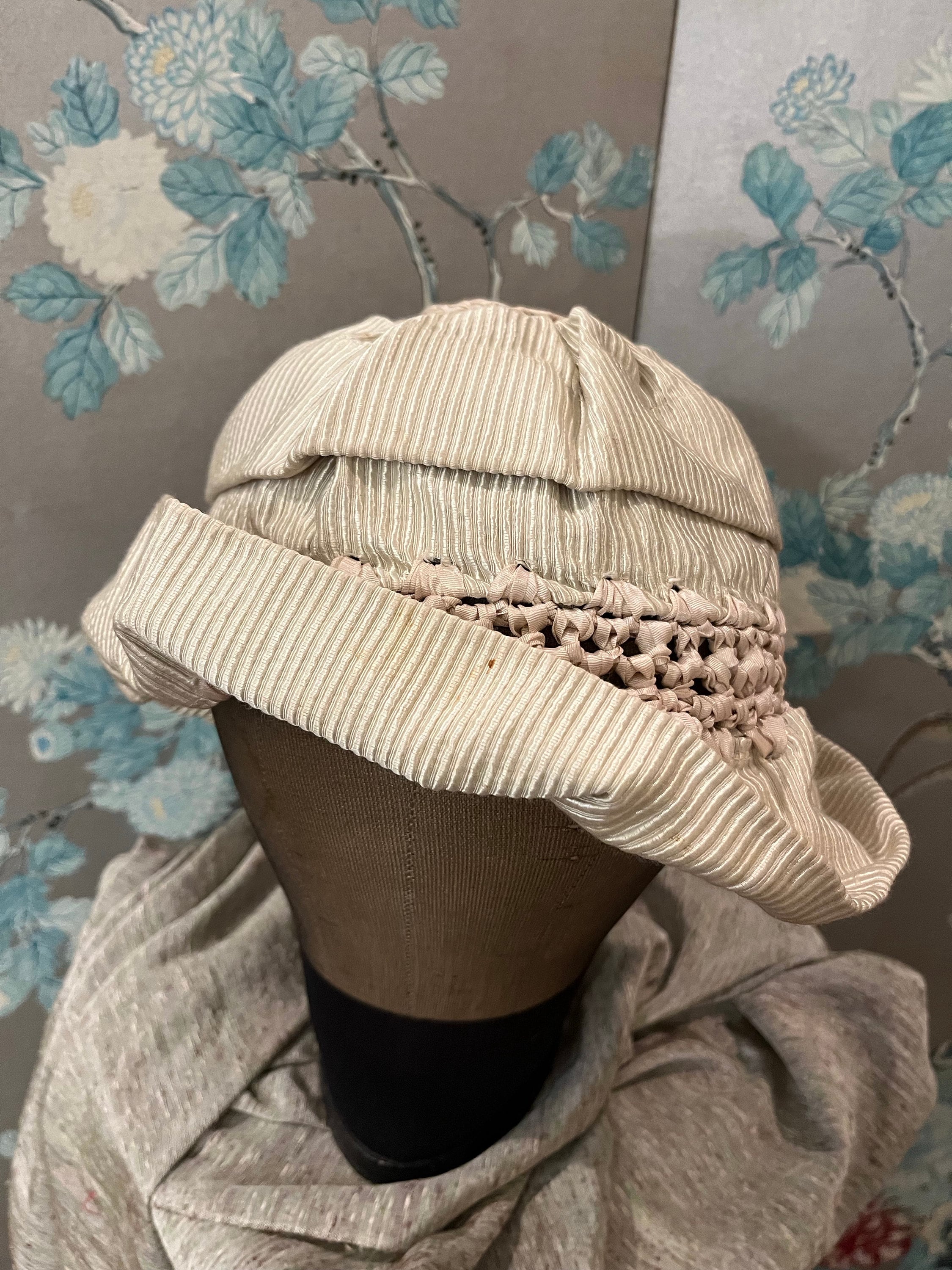 From Europe Italy made Lurex in grosgrain Ribbon non stretch hat Oatmeal color Buttercup Little Girl main image 4
