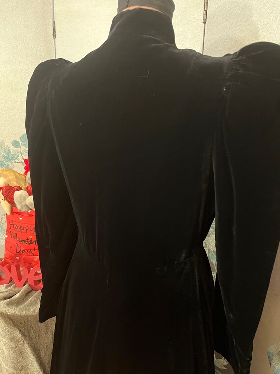 1930 Original,vintage black velvet, full length e… - image 3