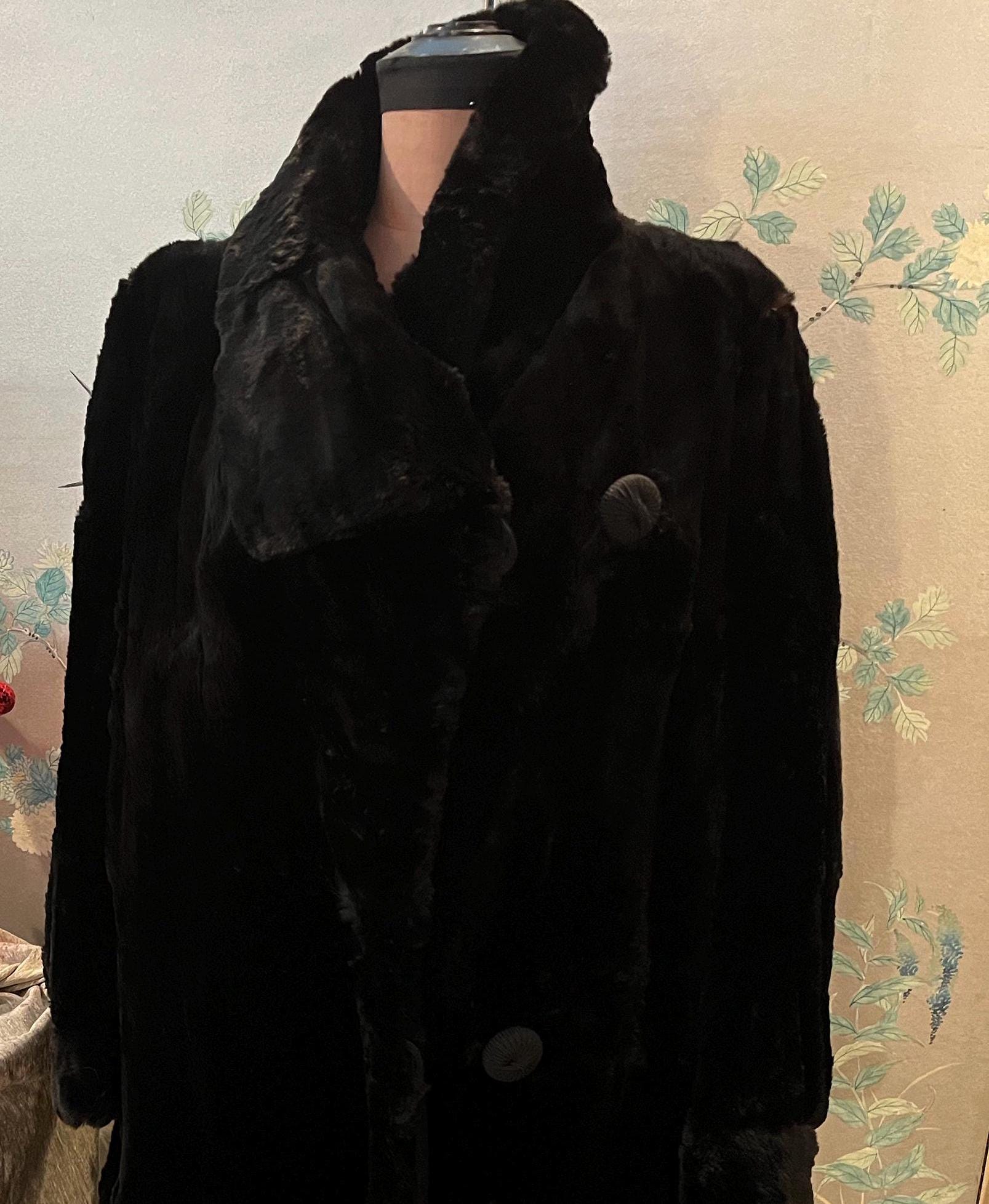Vintage Black Beaver Coat - Etsy Vintage Black Beaver Coat - Etsy