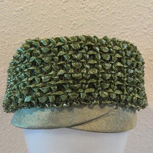 Abbye Pillbox Hat Womens OS Lime Green Floral Netting Bow Vintage 60s Union Made Pillbox Green Vintage Hats for Women for sale | eBay main image 2