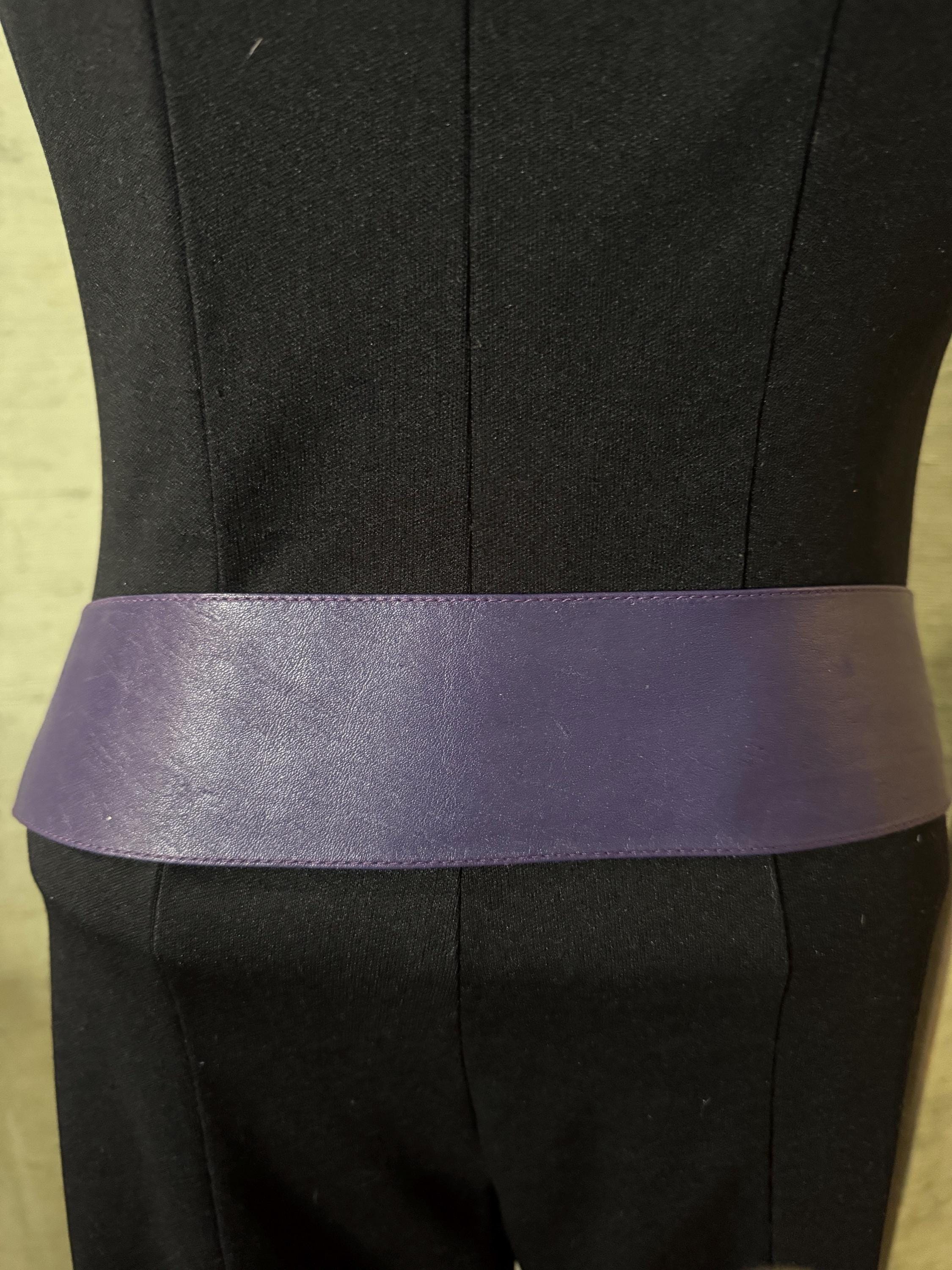 Gorgeous Vintage 80’s Purple Snakeskin Belt Vintage 1980s PURPLE & PINK SNAKESKIN Leather Belt Signed by  main image 3
