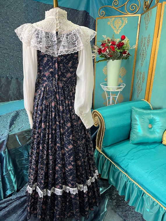 70s vintage gunne sax デニム×キルト スカート　Q267 Vintage 1970's 