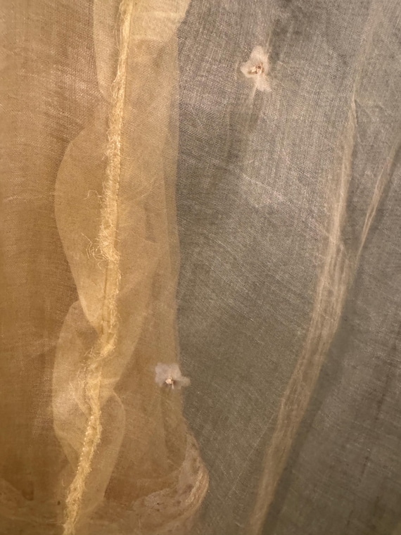 1930 yellow organza tea dress with yellow satin s… - image 9