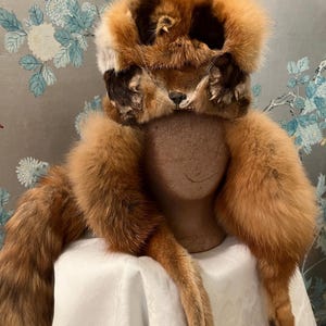 Rat Works anni &#39;70, Alaska; etichette &quot;Skin Head&quot;, volpe rossa, cappello