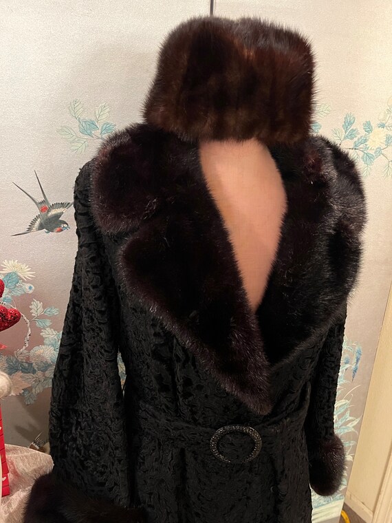 Persian lamb coat with blackglama mink collar, cu… - image 7