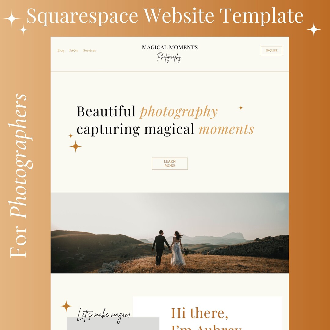 Squarespace Template for Photographers Website Design Etsy