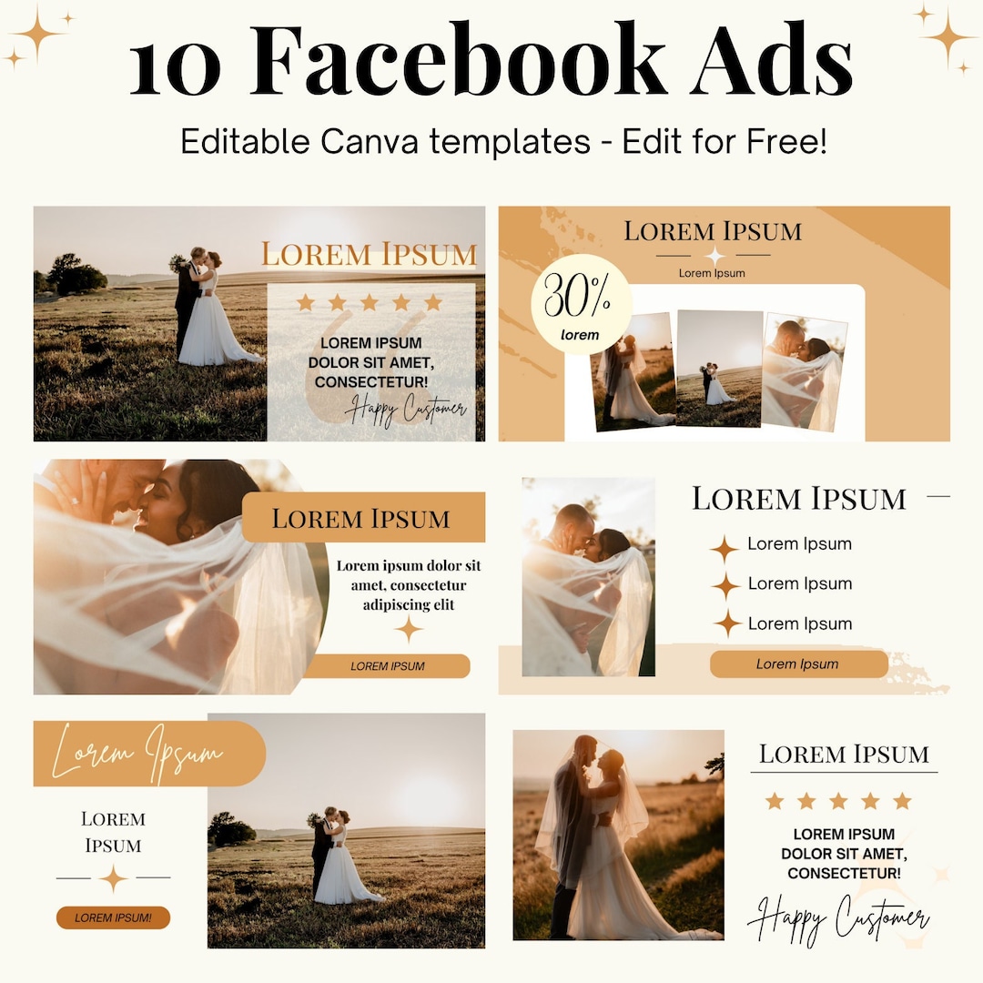 Facebook Ads for Photographers Facebook Templates Canva Etsy