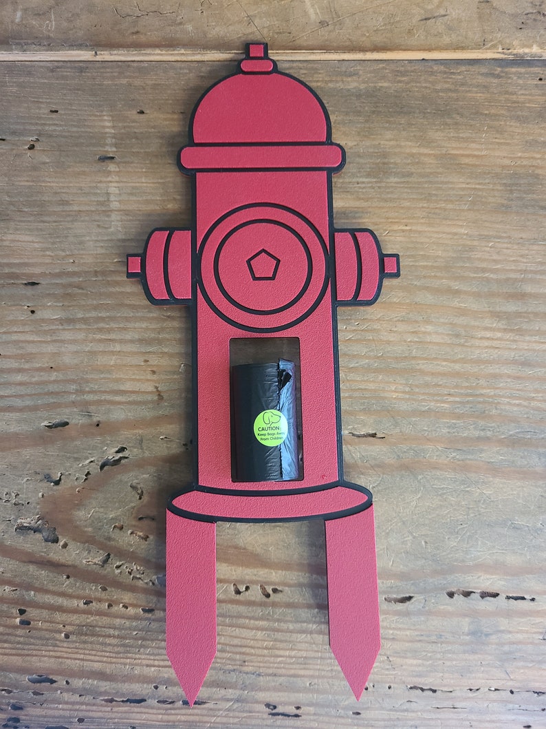 Fire Hydrant Dog Poop Sign With Bag Dispenser Etsy