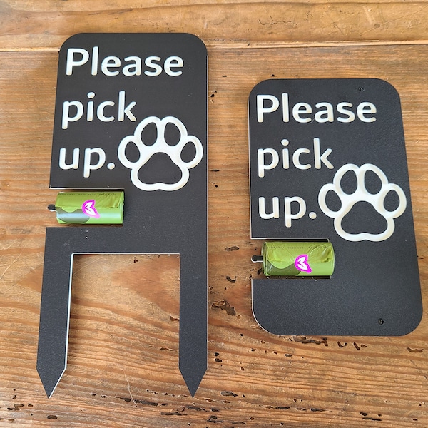 Dog Poop Sign with Bag Dispenser