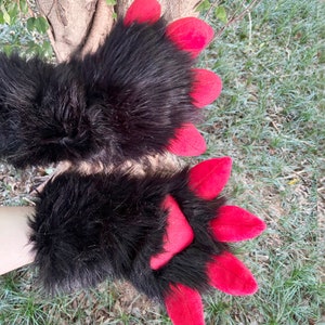 Black Fursuit Puppy Paws, puffy fursuit paw, cosplay gloves,cat paws,wolf paws, fox paws, pet play, furry gloves, Fox Paws Custom, Gifts