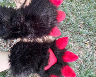 Black Fursuit Puppy Paws, puffy fursuit paw, cosplay gloves,cat paws,wolf paws, fox paws, pet play, furry gloves, Fox Paws Custom, Gifts