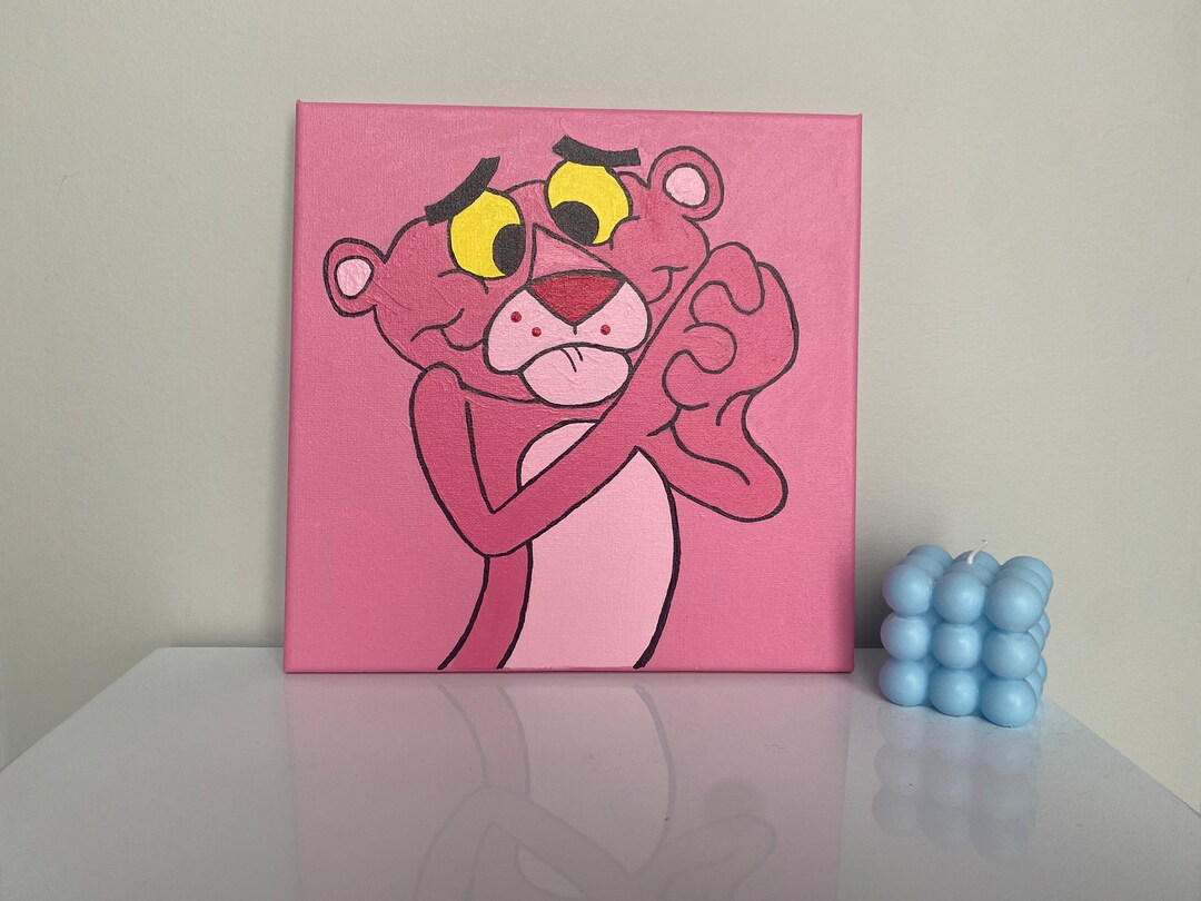 Pink Panther Hand Made Acrylic Painting - Etsy