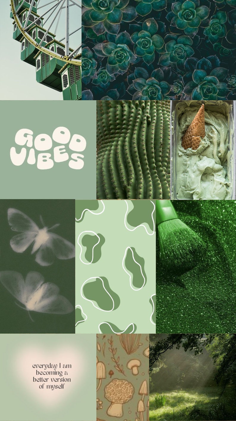 Green Collage Examples Green Collage Kit-picture Pack-50 Images! - Etsy