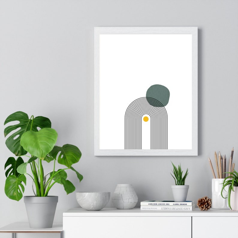 Mid Century Modern Boho Wall Art Set of 3 Prints / Abstract Yellow ...