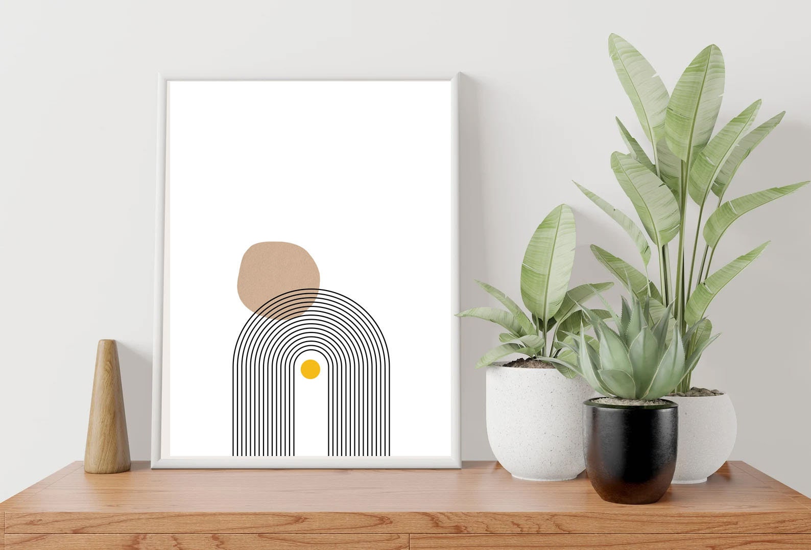 Mid Century Modern Boho Wall Art Set of 3 Prints / Abstract Yellow ...