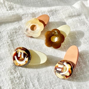 2-Pack Hair clips,Happy face hair clips,Flower hair clips,hair accessories ,Mini clips