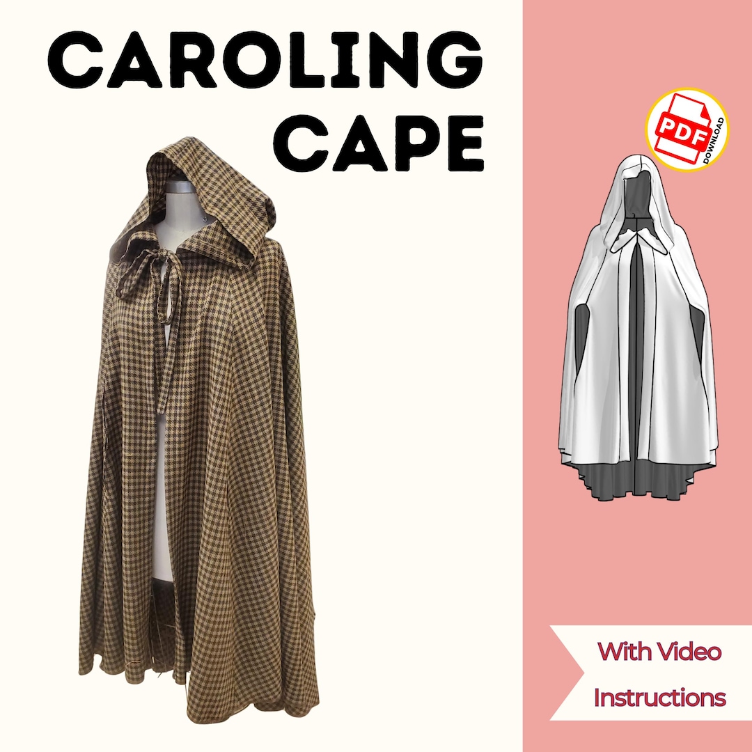 Hooded 3/4 Circle Cape Sewing Pattern PDF – One Size Adult - Etsy