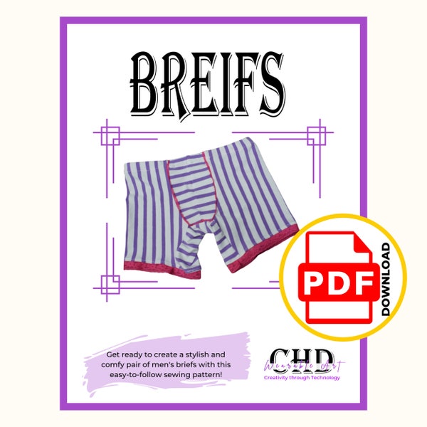 Men's Brief PDF Sewing Pattern | Men's Underwear Sewing Pattern | Men's Brief Sewing Projector File | Men's Brief XS-XXL Sewing Pattern