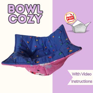 Bowl Cozy Sewing Pattern – PDF and projector Download with video tutoria