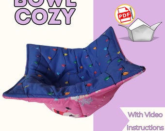Bowl Cozy Sewing Pattern – PDF and projector Download with video tutoria
