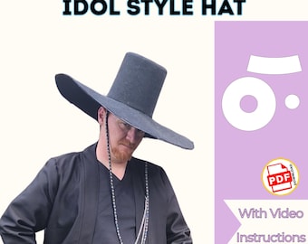 Patrón de costura para gorro de cosplay de K-Pop de fieltro (PDF y patrón de proyector)