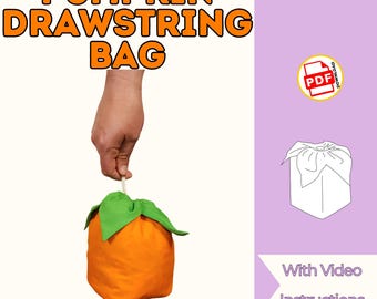 Kürbis Tasche Schnittmuster , 3 Grössen, Video Anleitung (PDF-Muster)