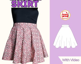 Tellerrock Schnittmuster: Einfaches PDF-Muster, Größen 2-30