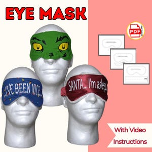 DIY Eye Mask Sewing Pattern | Grinch Eye Mask Pattern | Holiday Eye Mask Pattern