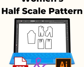 Half Scale Pattern | Digital Half Scale Pattern | Half Scale Sloper | Half Scale Pattern Block | PDF half Scale Patter | Printable Pattern