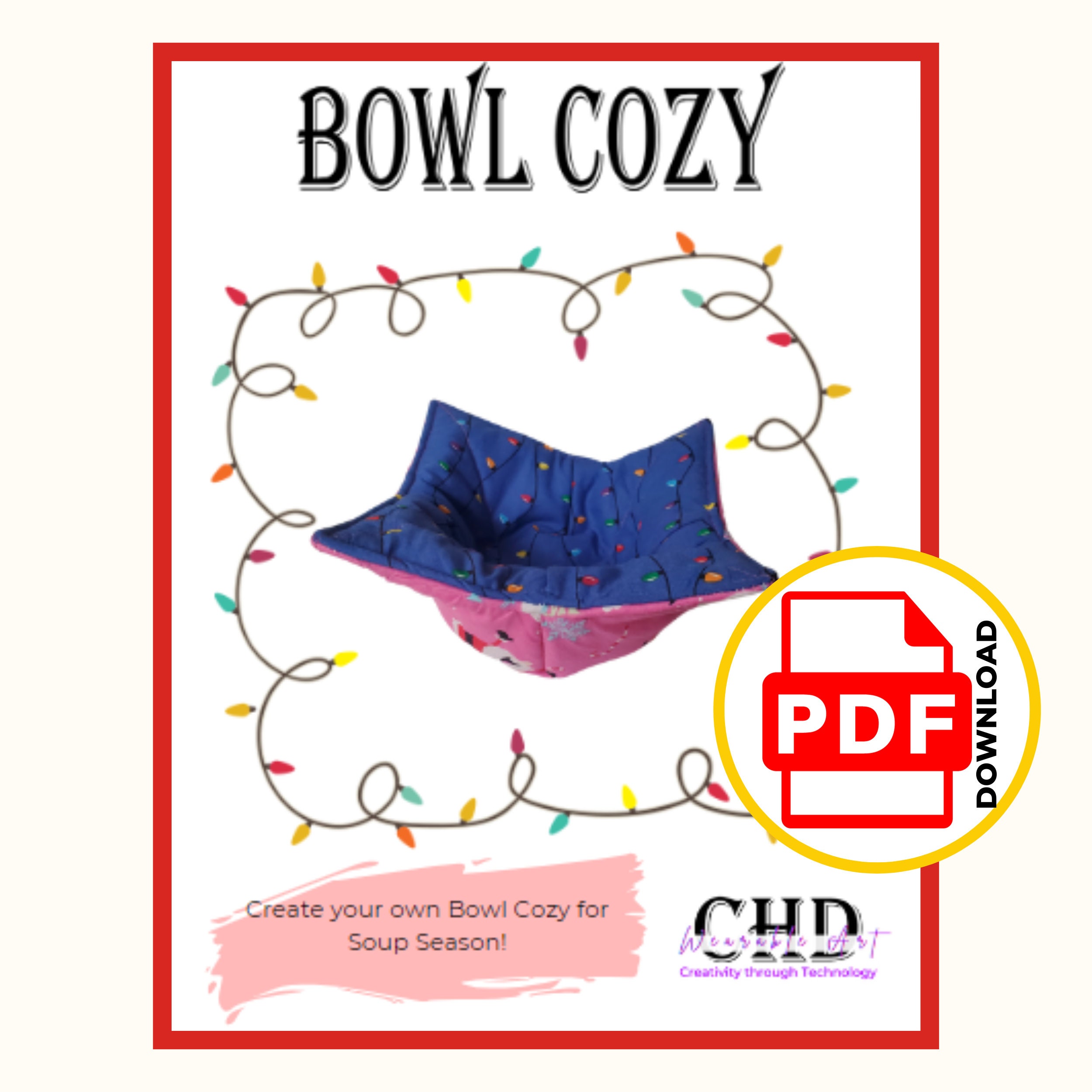 Bowl Cozy PDF Sewing Pattern | Bowl Cozies Pdf Sewing Pattern | Bowl ...