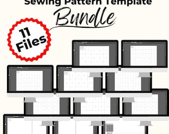 Illustrator Sewing Pattern Print Board Template Bundle (Digital Download)