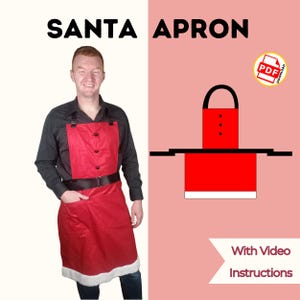 Santa Claus Apron Sewing Pattern - PDF Download | Letter, A0 & Projector Files + Step-by-Step Video Tutorial