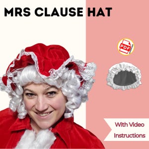 Mrs Claus Hut Schnittmuster | Wischmützchen Schnittmuster | DIY Mrs Claus Hut PDF Pattern | Urlaub Mopcap Schnittmuster | PDF-Schnittmuster