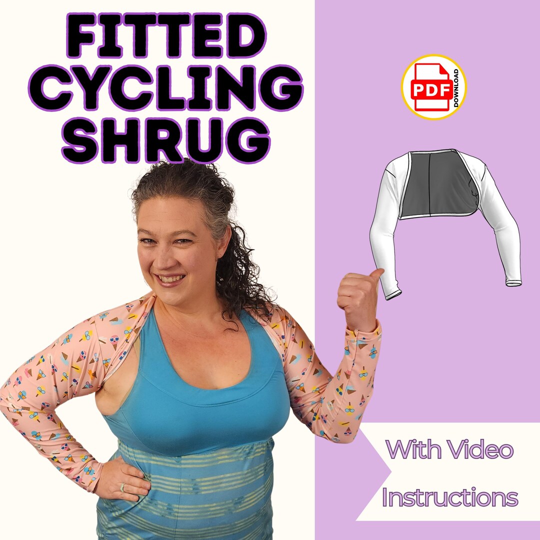 Athletic UV Protective Shrug PDF Sewing Pattern: Fitted Cycling Jacket ...