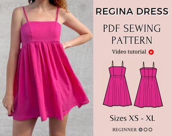 Dress sewing pattern | Summer dress | PDF Flared Dress Sewing pattern | Princess Dress Sewing Pattern | summer dress pattern