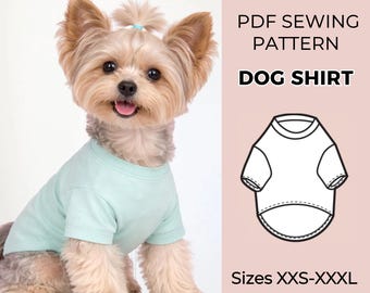 Dog T-shirt Sewing Pattern: Sizes XXS-XXL (PDF Pattern)