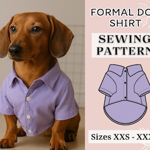 Patron de couture de chemise pour chien | Patron de couture PDF | Modèle chien | Patron de couture pour chien | Modèle pour animal de compagnie | Patron de couture chemise